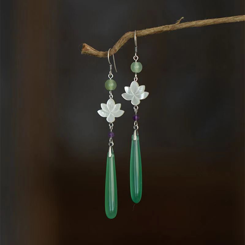 Women's Ethnic Style Song Dynasty Tassel Antique Eardrops Retro Cheongsam Earrings