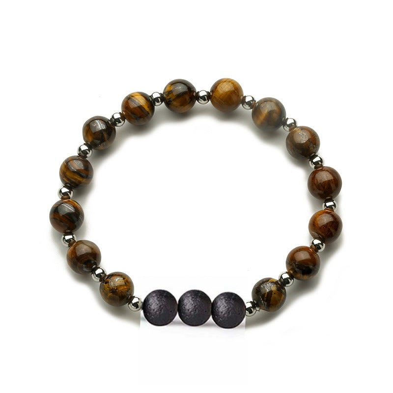 Women's & Men's Volcanic Rock Couple Beaded Elastic String Bracelet