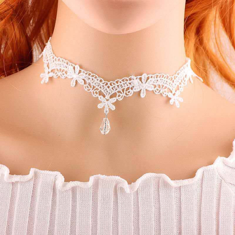 Women's Lace Sexy Clavicle Chain Black Exaggerated Neck Band Formal Collar