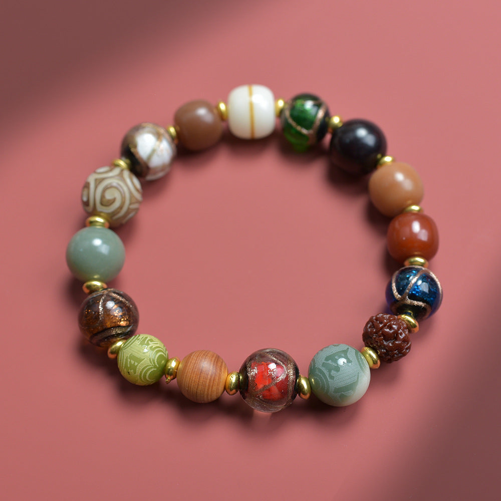 Seed Bodhi Female Eighteen Prayer Beads Charm Bracelet
