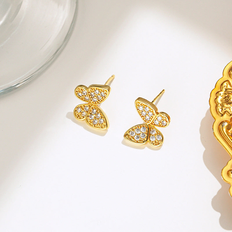 Women's Steel Light Luxury Inlaid Zircon Ear Necklaces