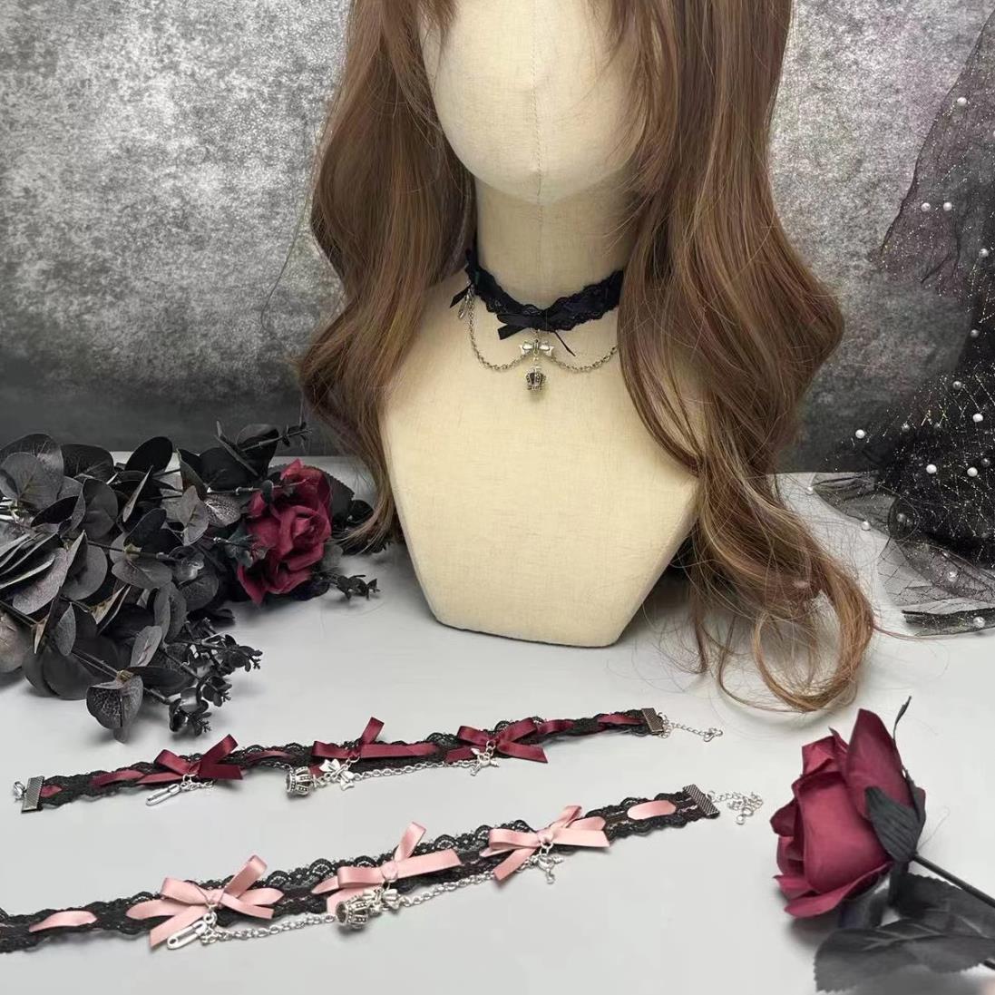 Dark Lolita Handmade Mine Series Black Necklaces