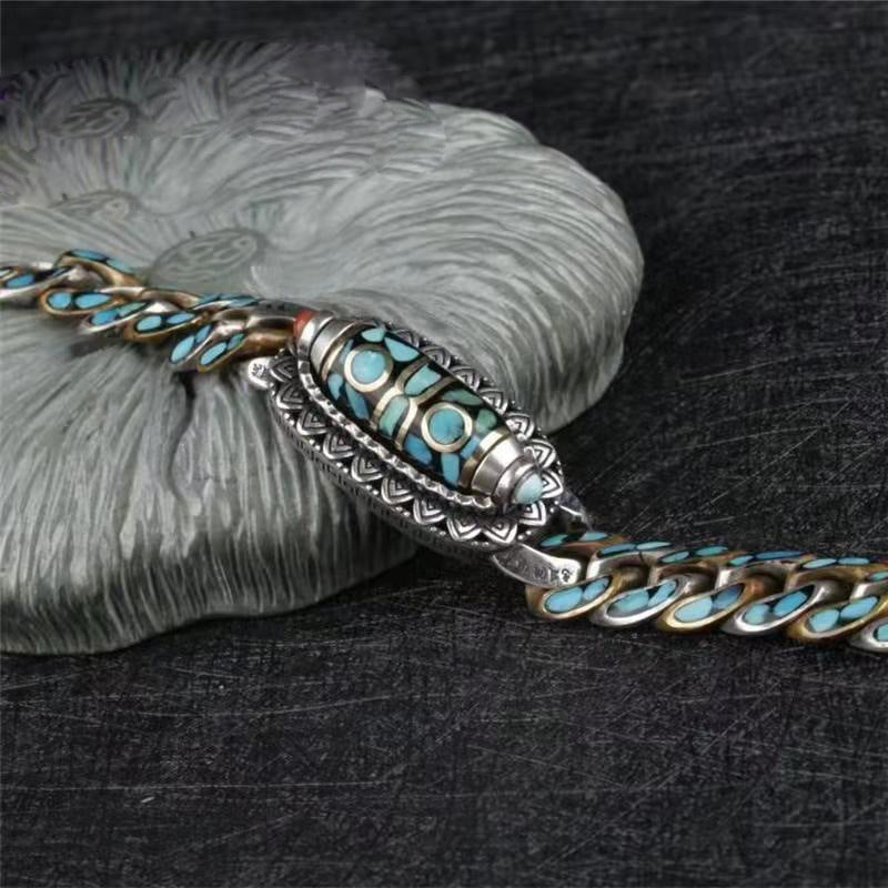 Men's Personality Retro Lucky Rotating Bead Flower Bracelets