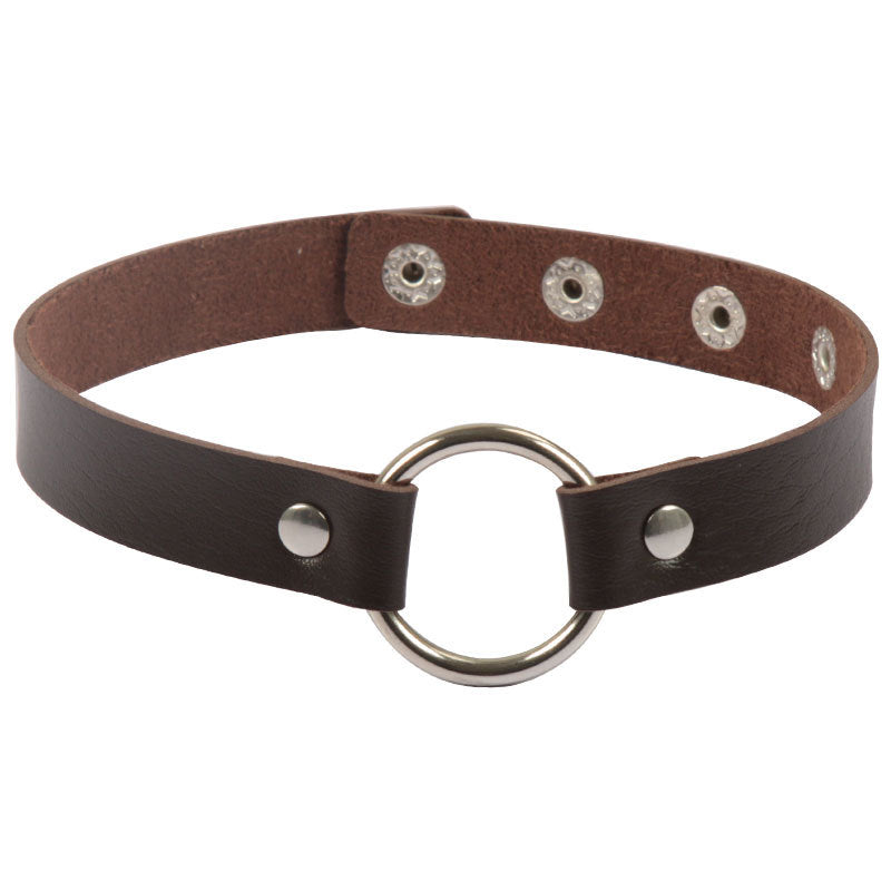 Rock Street Shooting Nightclub Leather Round Necklet Collar