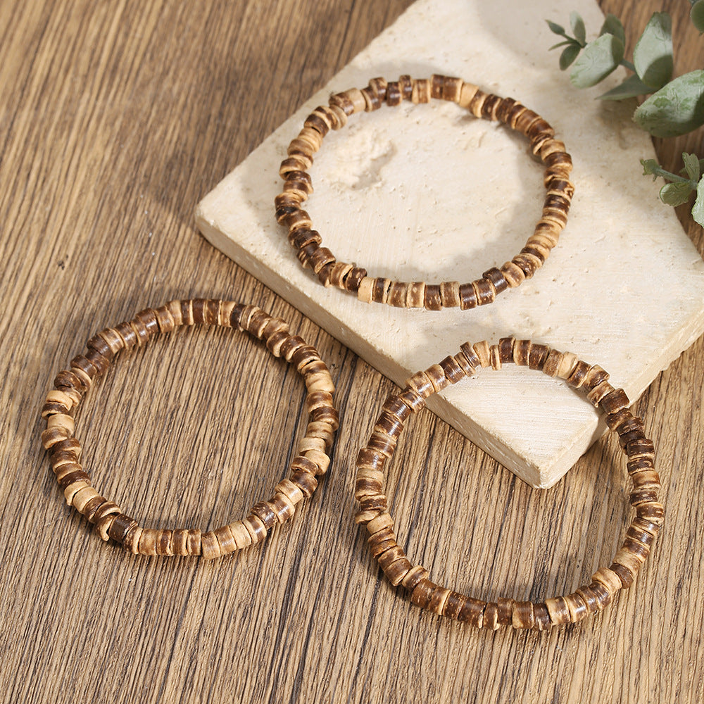 Men's Coconut Shell Hip Hop Punk Retro Bracelets