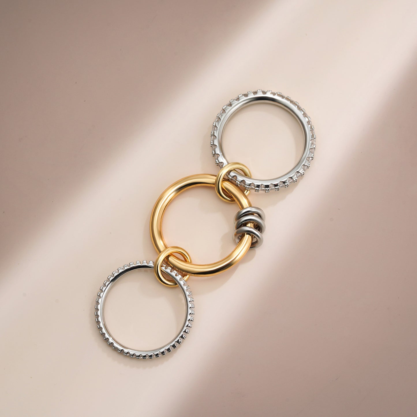 Gold Color Matching Zircon Versatile Creative Rings