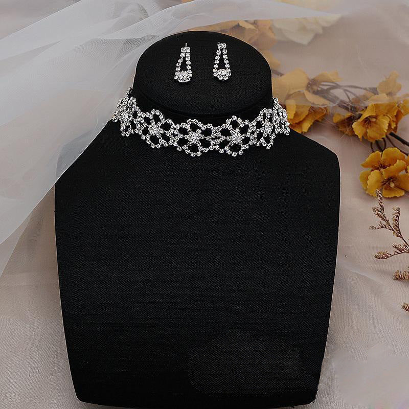 Bride Claw Chain Rhinestone Crystal Flowers Rings