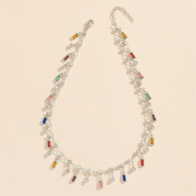 Women's Rainbow Tassel Light Luxury Minority Design Advanced Necklaces