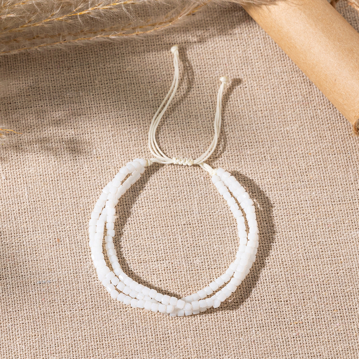 Women's Design Hand-woven Adjustable Bead Carrying Strap Bracelet