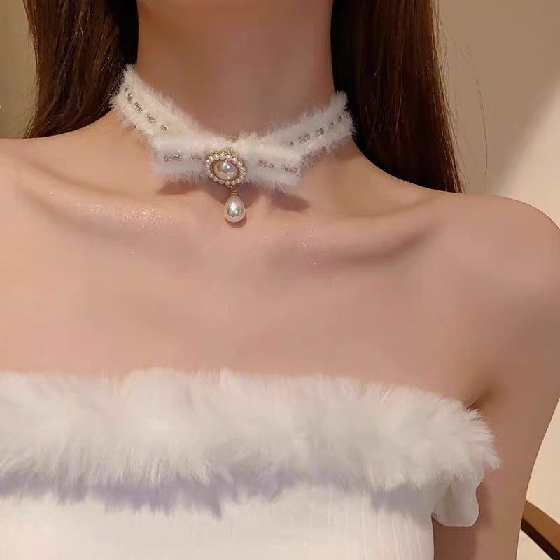 Flower Female Light Luxury Minority High Collar