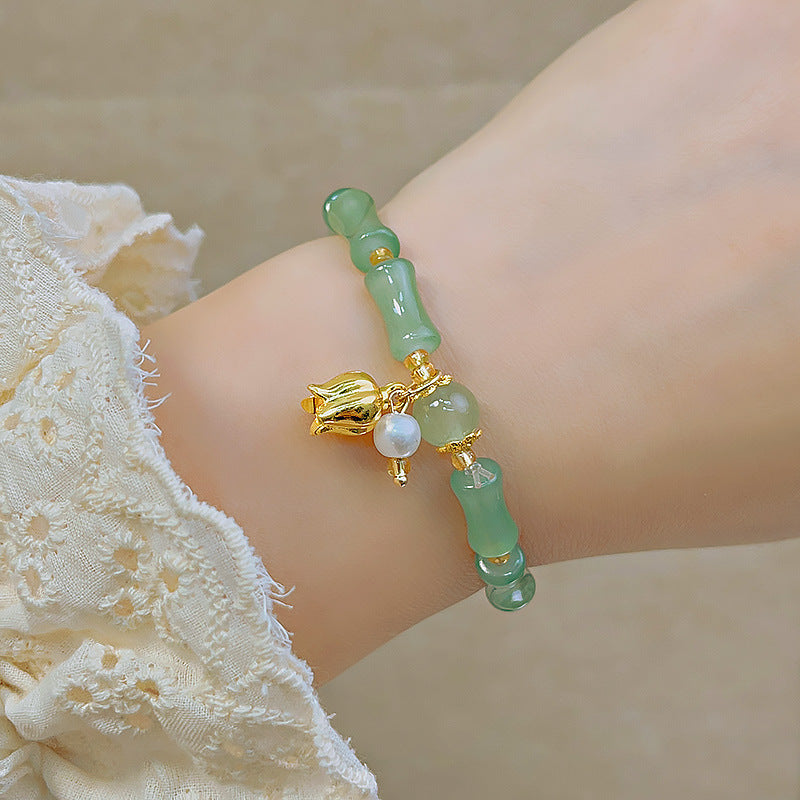 Glass Beaded Female Sweet Lily Gift Bracelets