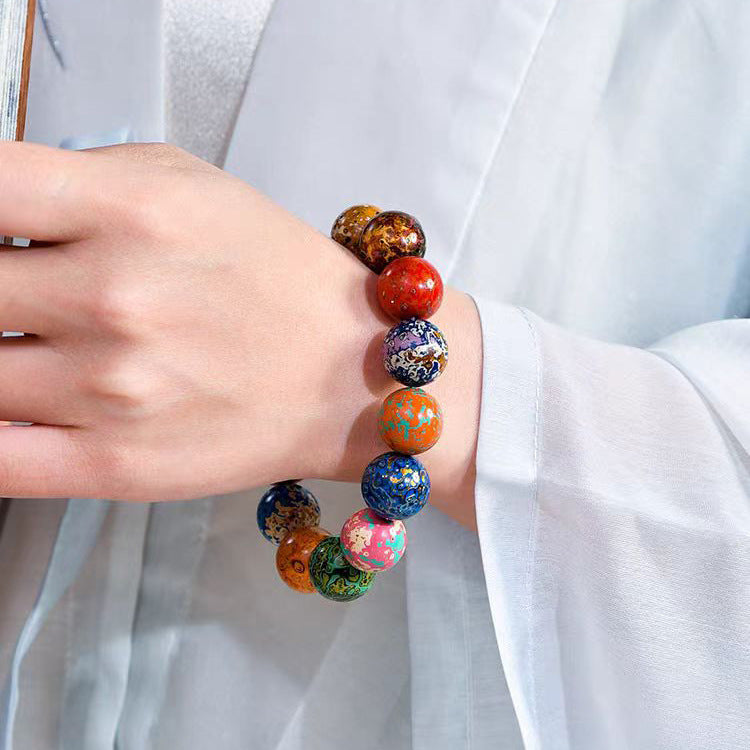 Large Paint Beads Single Bead Fine Bracelet
