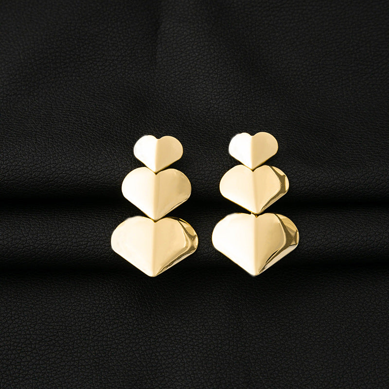 Women's Irregular Circles Vintage Metal Leaf Butterfly Earrings