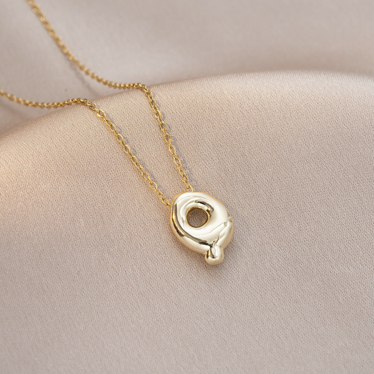 Female Glossy Balloon Bubble Cute Chubby English Letters Temperament Clavicle Necklace