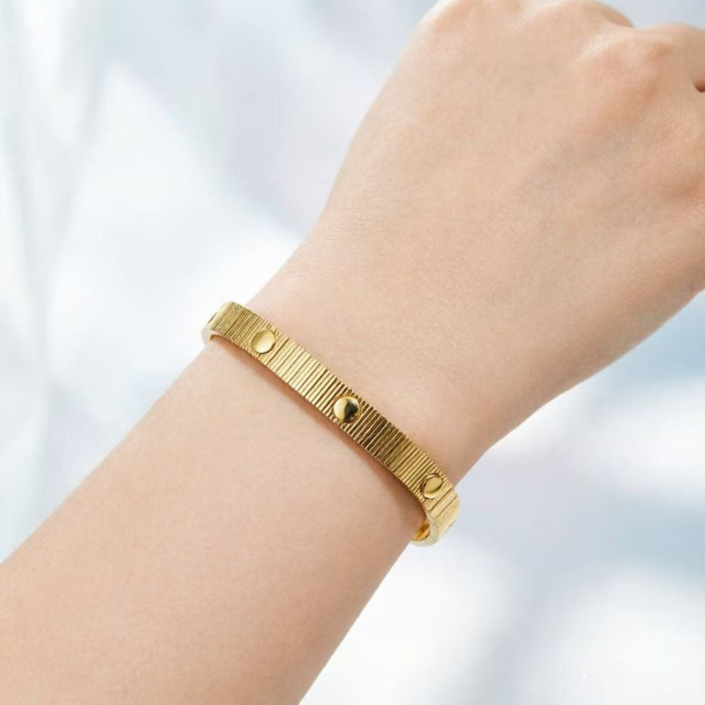 Women's & Men's Screw Handmade High Version Design Strap Stainless Steel Bracelet