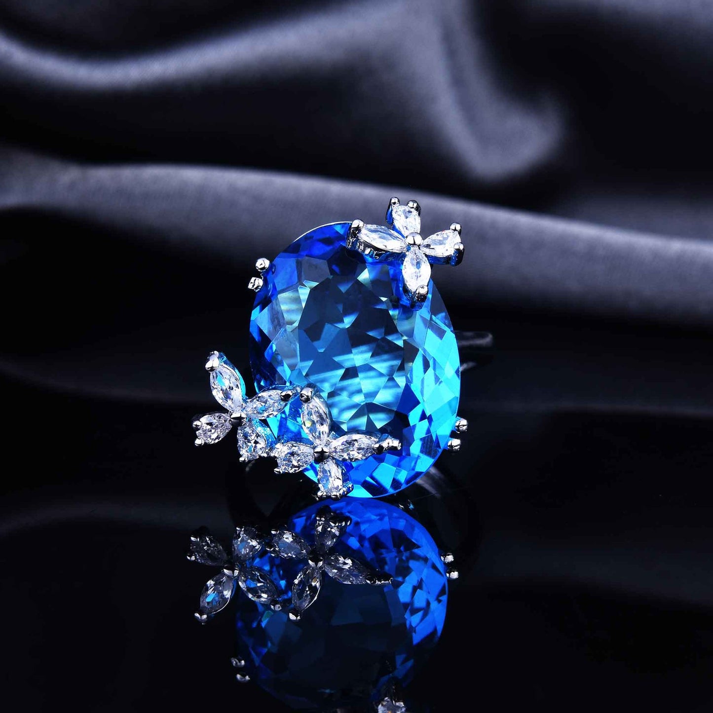 Super Fairy Butterfly Opening Candy Series Aquamarine Colored Jewelry Set