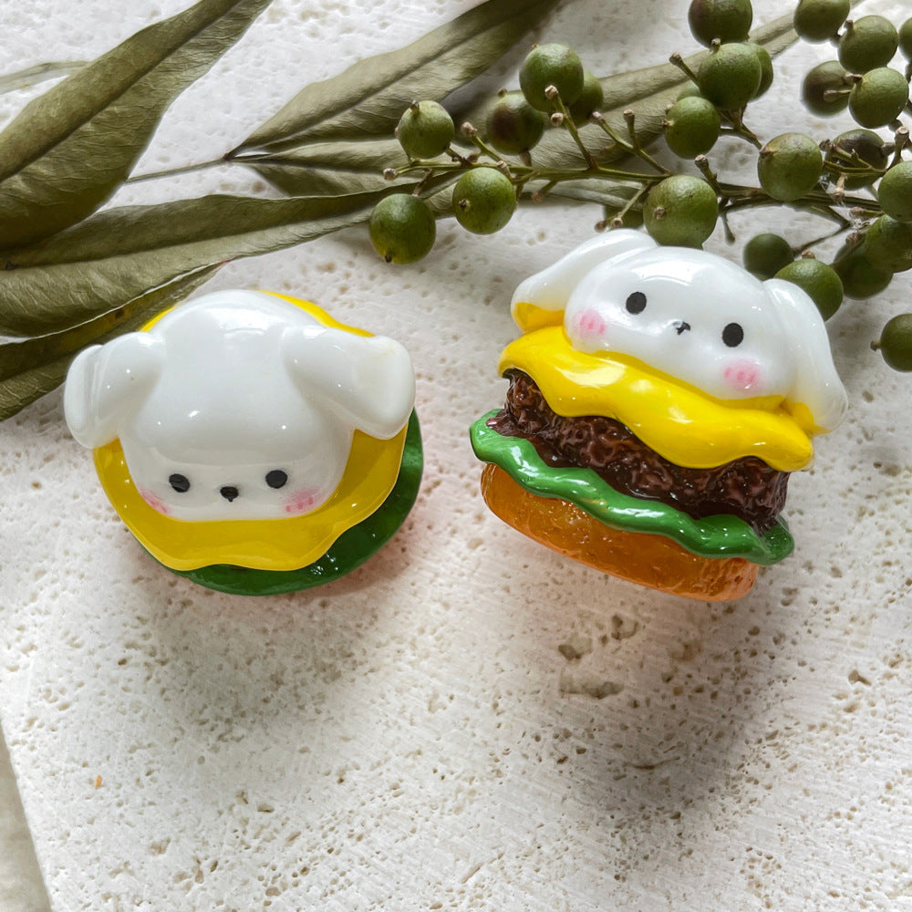 Toy Panda Hamburger Cat Head Pizza Resin Jewelry Accessories
