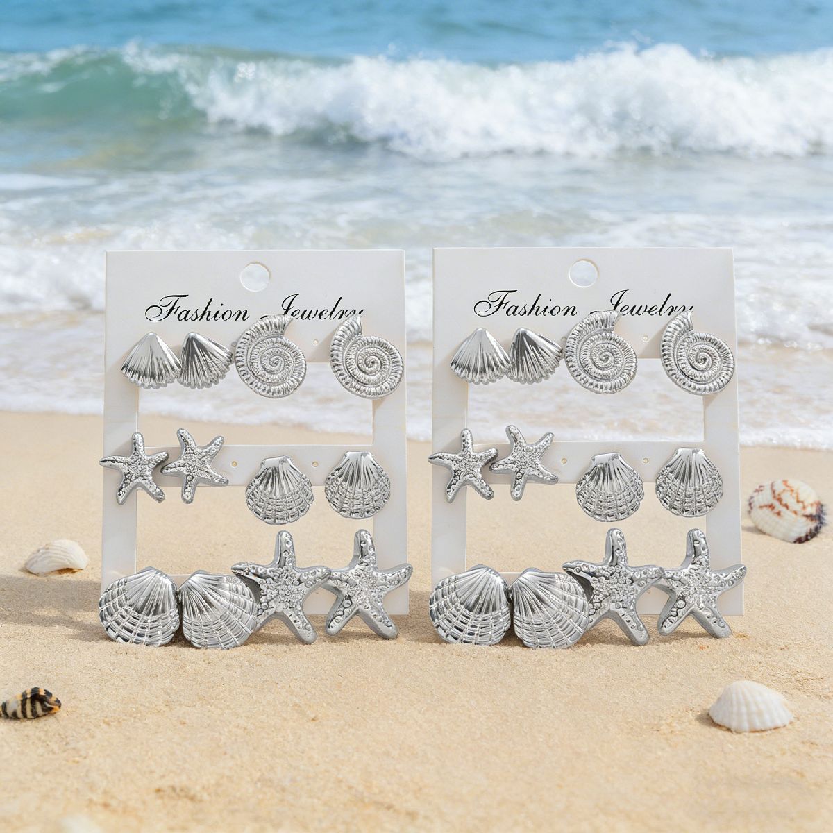 Women's Fashion High-grade Flower Starfish Heart Geometric Simple Match Stud Earrings