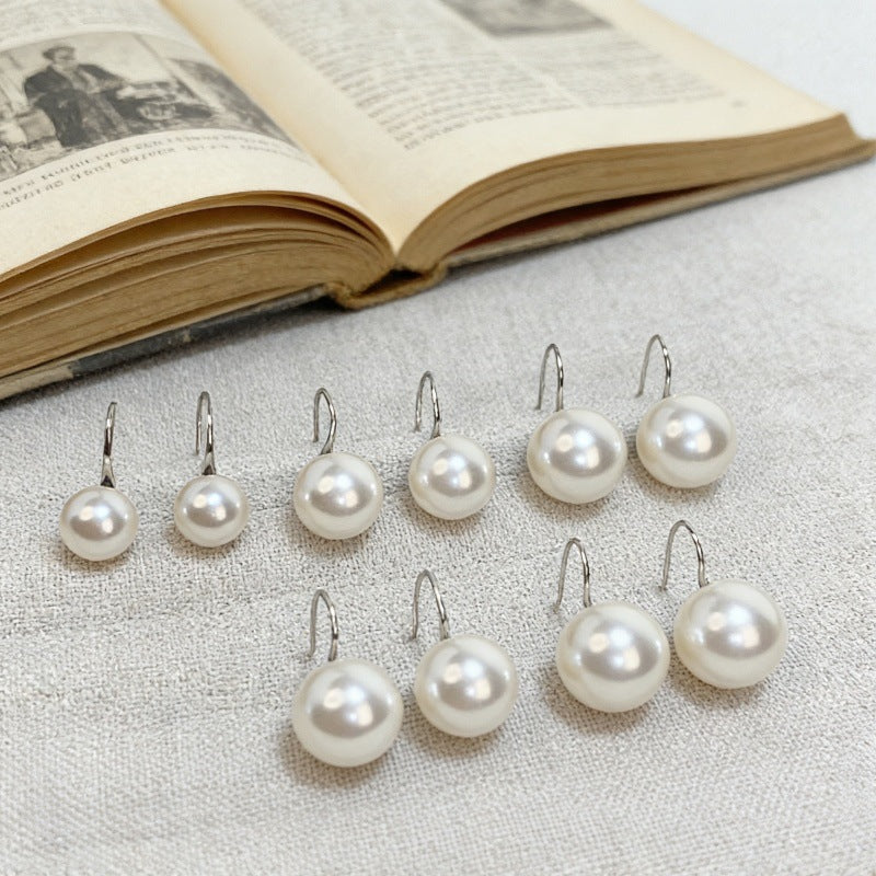 Women's Sterling Sier High Heels Pearl Temperamental Ear Hook