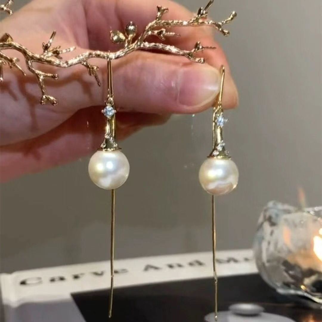 Women's Luxury Temperament Long Fringed Thread Drop-shaped Bead Fashion Earrings