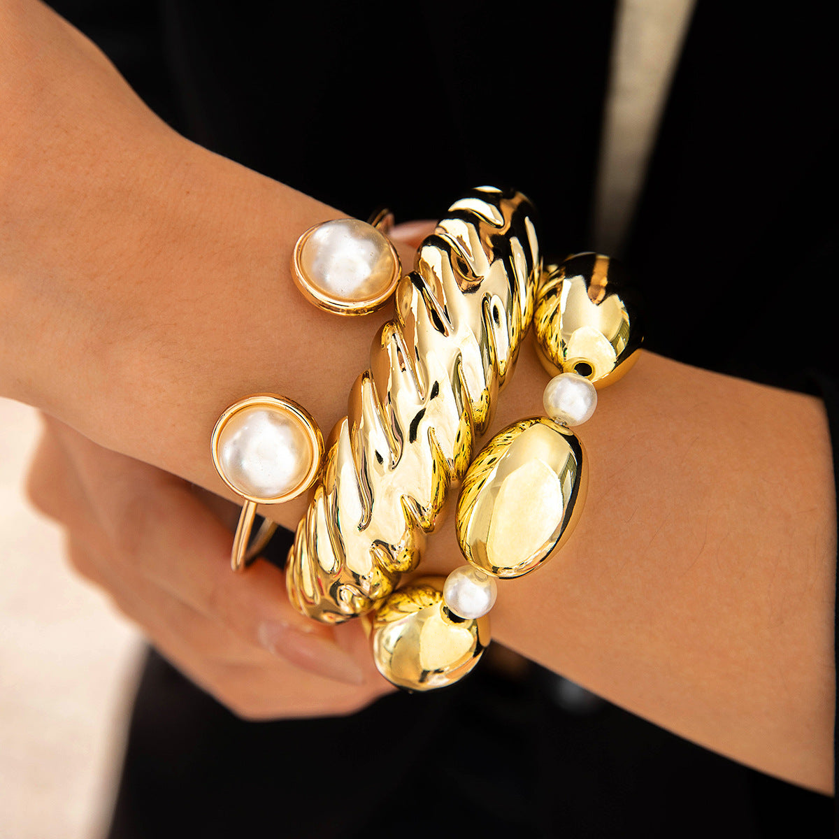 Popular Durable Line Geometric Exaggerated Open-ended Bracelets