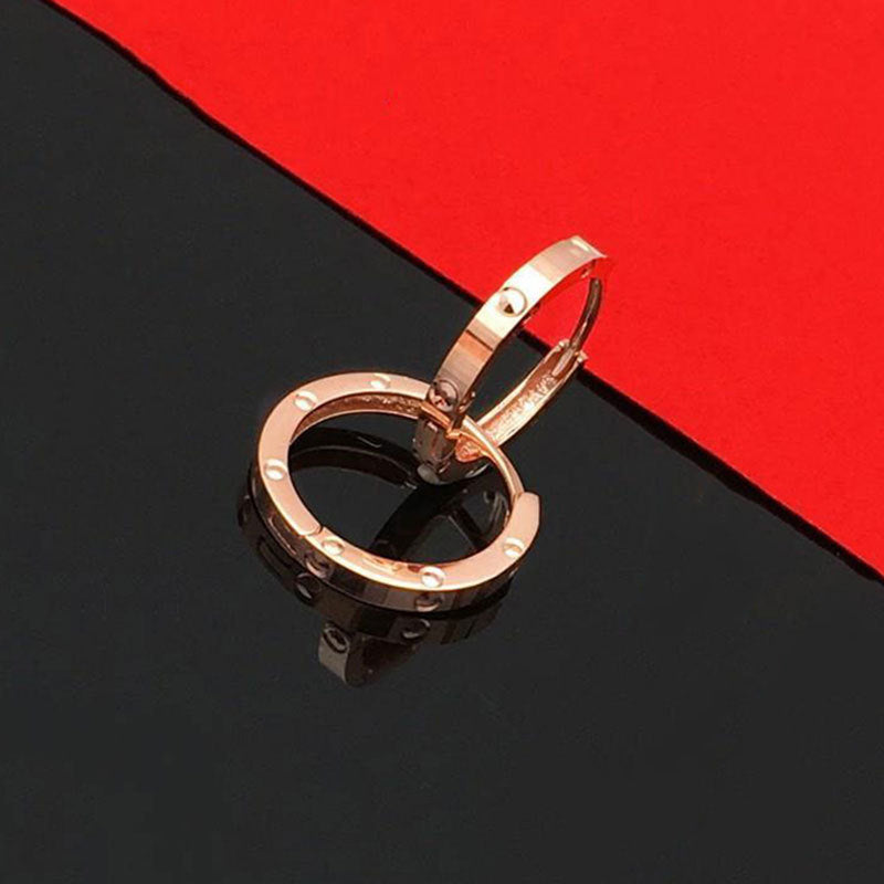 Purple Gold Simple Color Plated Rose Glossy Ear Earrings