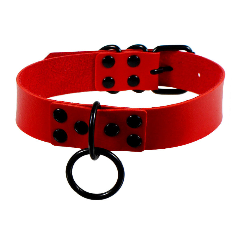 Goth Punk Neckband Fashion All Black Nail O-shaped Collar Necklace
