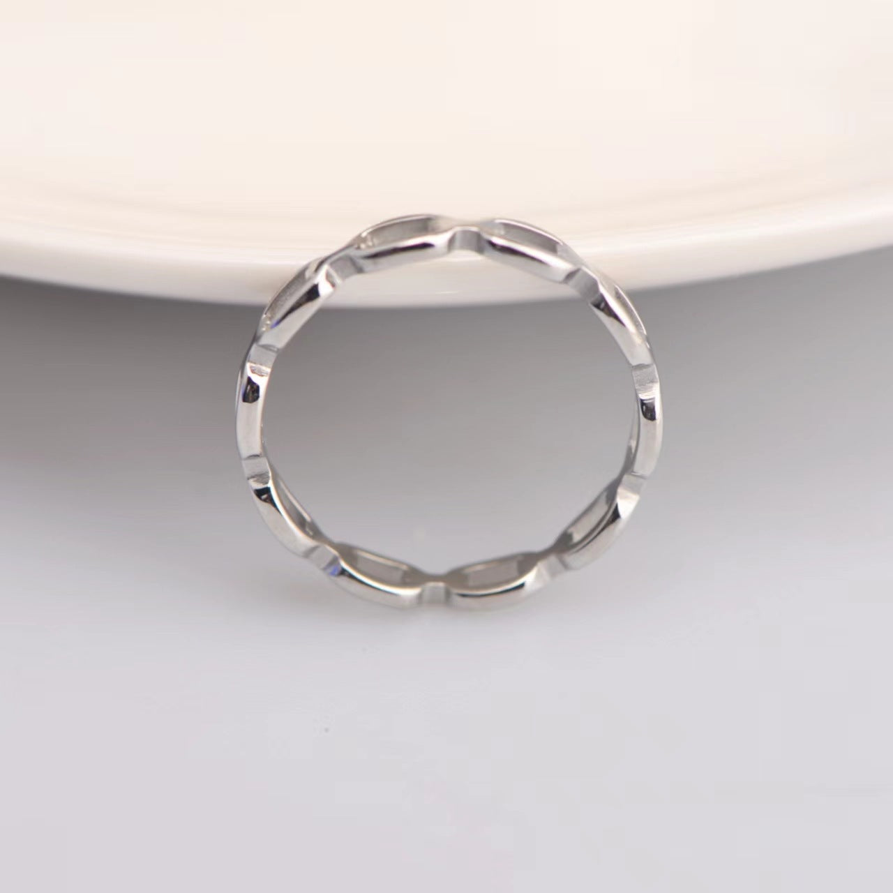 Women's Thin Korean Style Titanium Steel Gold Rings