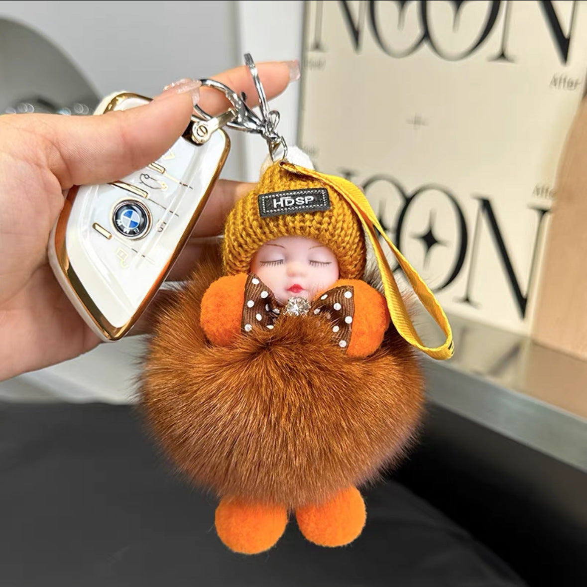 Fox Fur Doll Car Key Decoration Rings