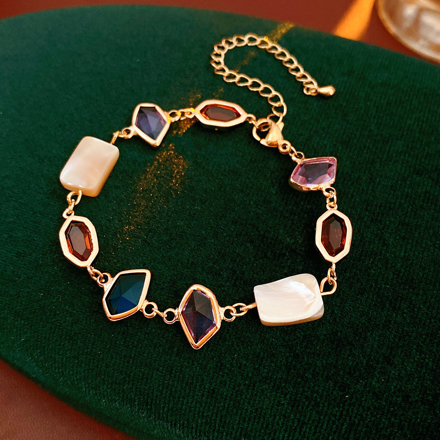 Shell Square Female Light Luxury Minority Jewelry Set