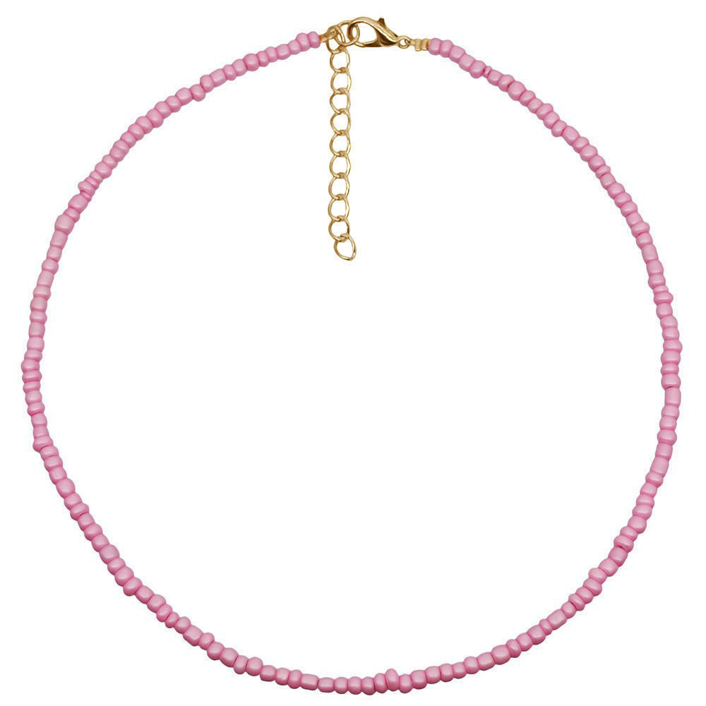 Women's Clavicle Chain Sweet Personalized Color Bead Handmade Beaded Necklaces