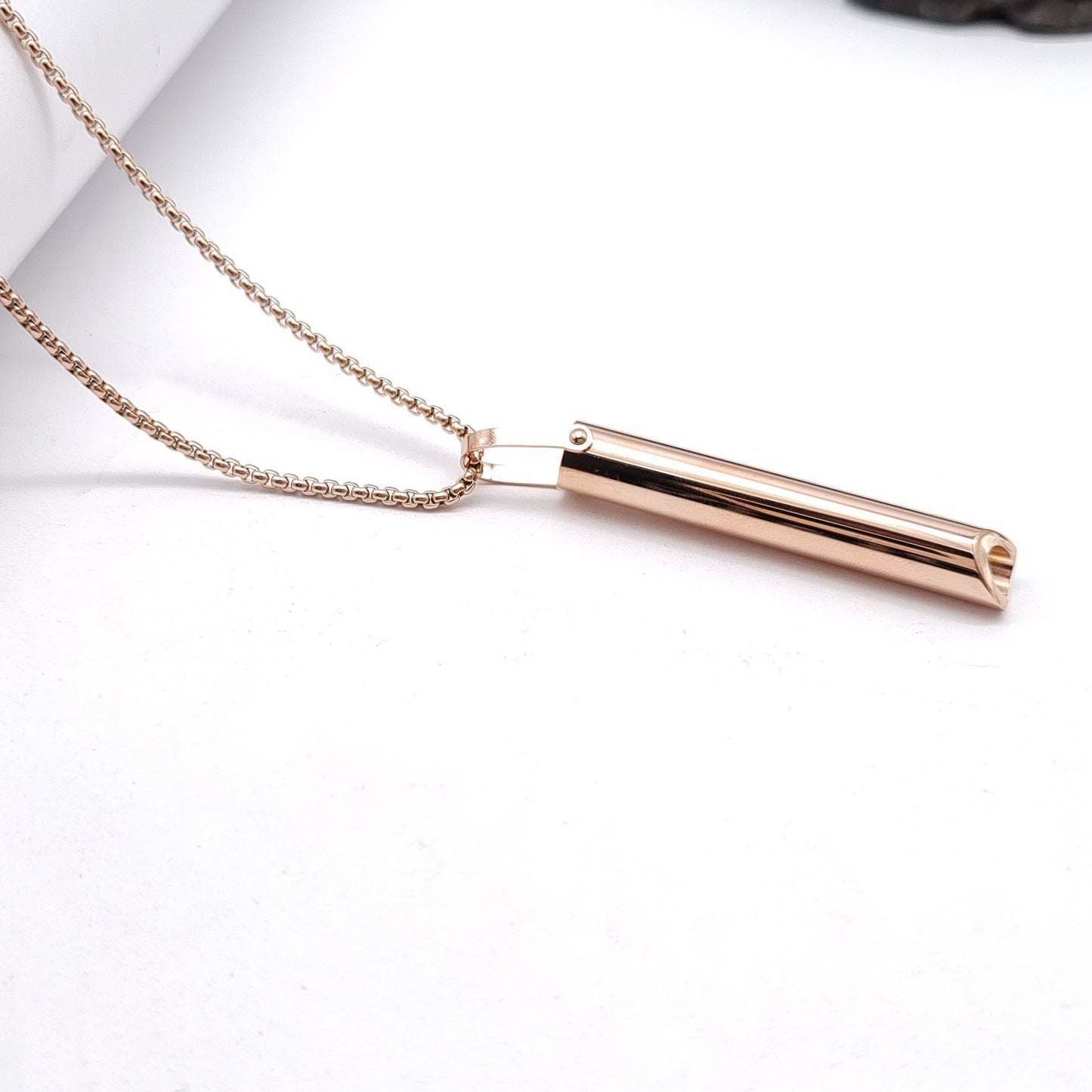 Steel Decompression Whistle Meditation Adjust Breathing Necklaces