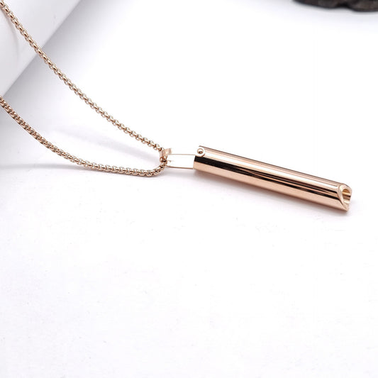 Steel Decompression Whistle Meditation Adjust Breathing Necklaces