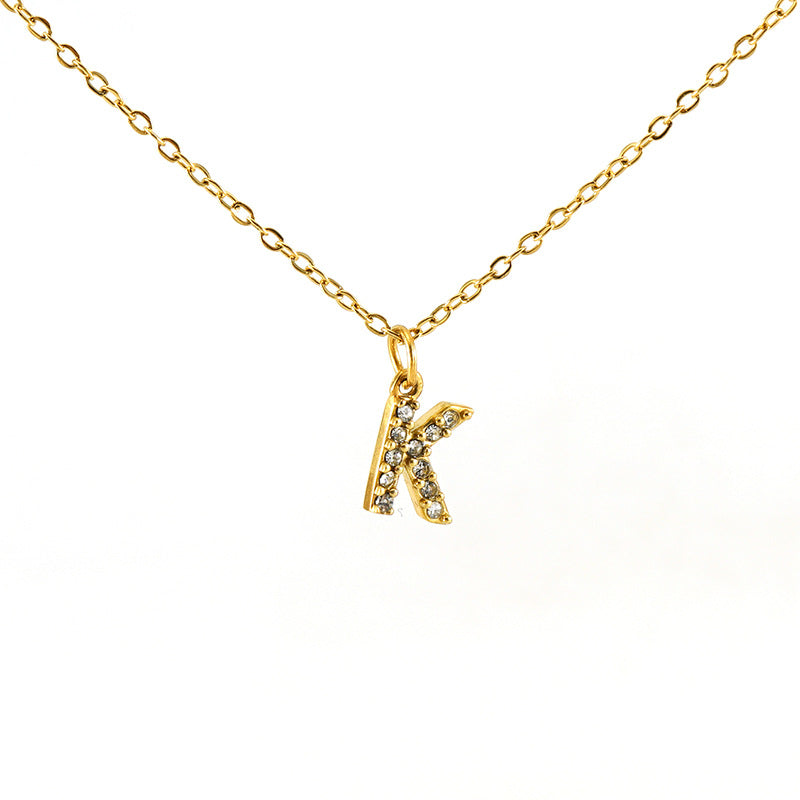 Women's Diamond Small Letter Simple Clavicle Chain Necklaces