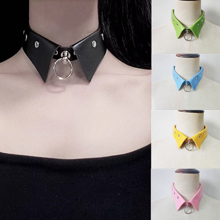 Personality Punk Gothic Leather Simple Trend Collarbone Necklet Collar
