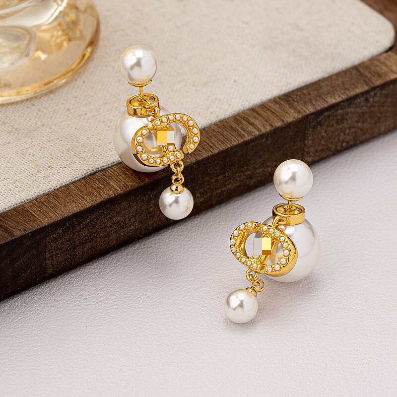 Women's Sier Pearl For Design Tassel Geometric Earrings