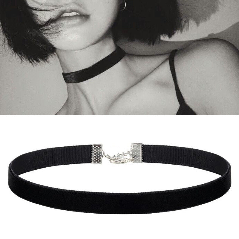 Women's Black Sexy Neckband Clavicle Chain Fashion Personality Street Collar