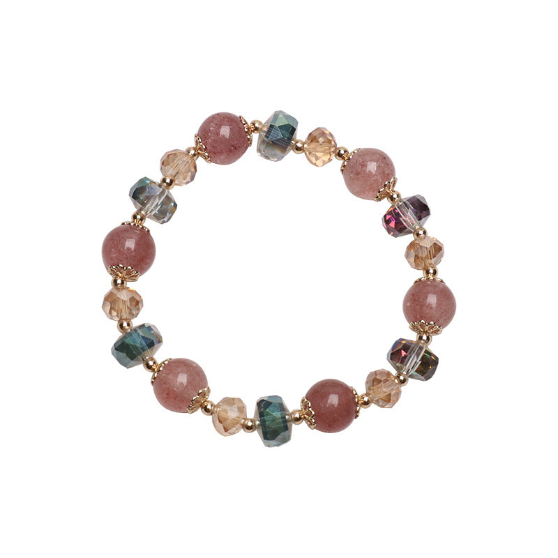 Women's Simple Strawberry Crystal For Temperament Wild String Bracelet