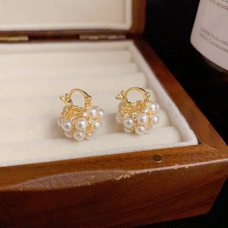 Design Zircon Pearl Ball Ear Clip Rings