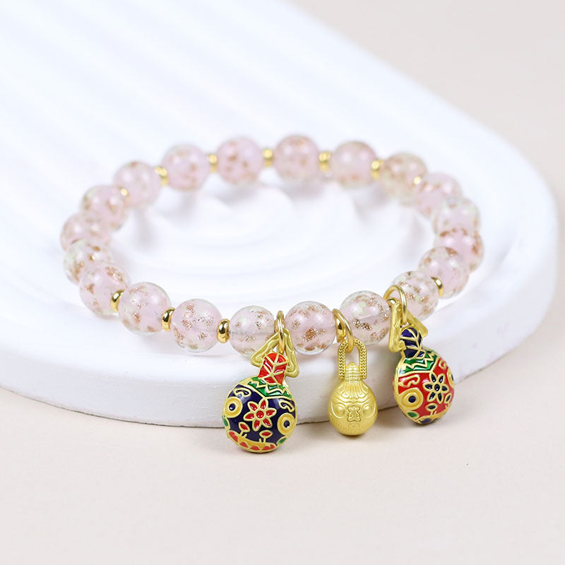 Female Fragrant Gray Colored Glaze Chinese Style Bracelet