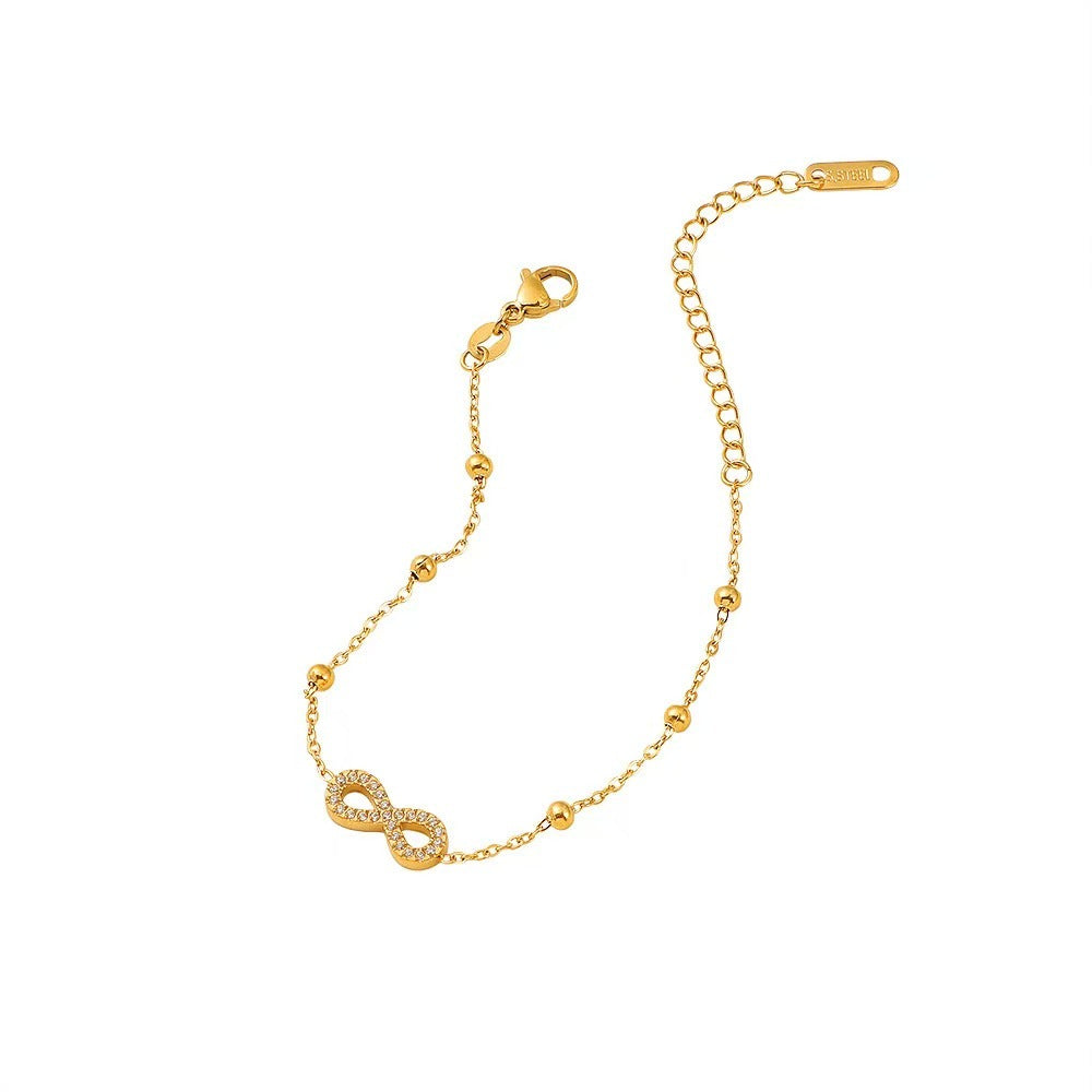 Women's Stainless Steel Infinite Zircon Light Luxury Bracelets