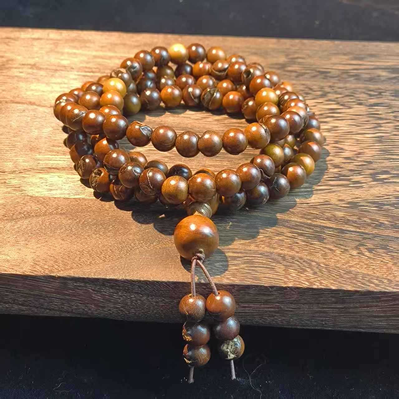 Men's Large Excellent Natural Lightning Strike Jujube Full Bracelet