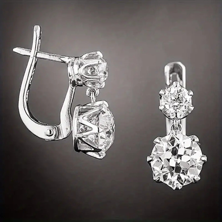 Exaggerated Zircon Ear Clip Light Luxury Minority Advanced Earrings