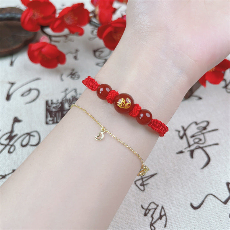 Horse Zodiac Red Rope Anniversary Year Carrying Strap Rabbit Rat Bracelet