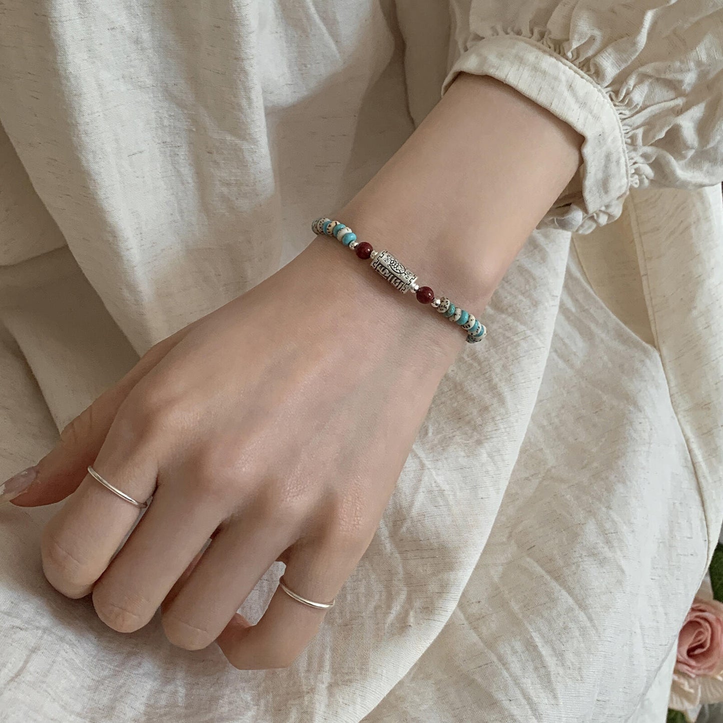 Women's Chinese Style Pure Sier National Simple Bracelets