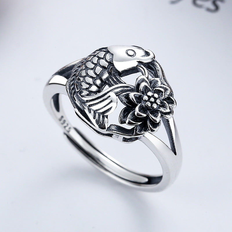 Duo Mahjong Female Niche Fashion Design Rings