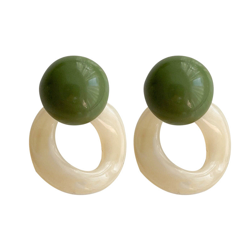 Women's Fresh Green Fashion Ear Pearl Niche Earrings