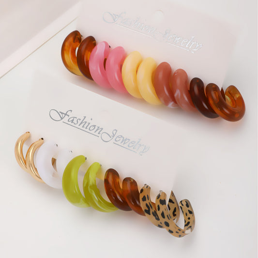 Print Colorful Acrylic Suit High Sense Earrings