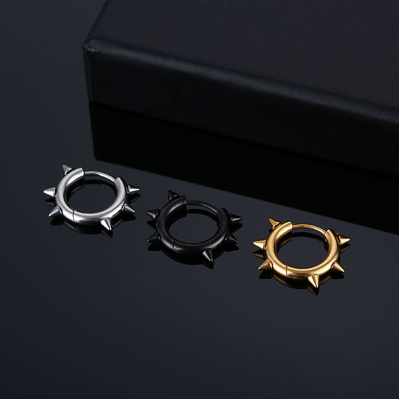 Clip Stainless Steel Personalized American Rivet Geometric Earrings
