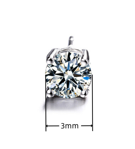 Women's & Men's Single Diamond Kind Of White Fungus Bone Nail Stud Earrings